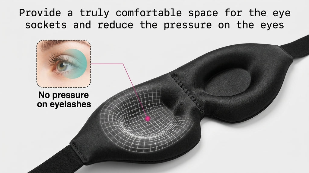 3D Sleep Mask, Zero Pressure Blackout.