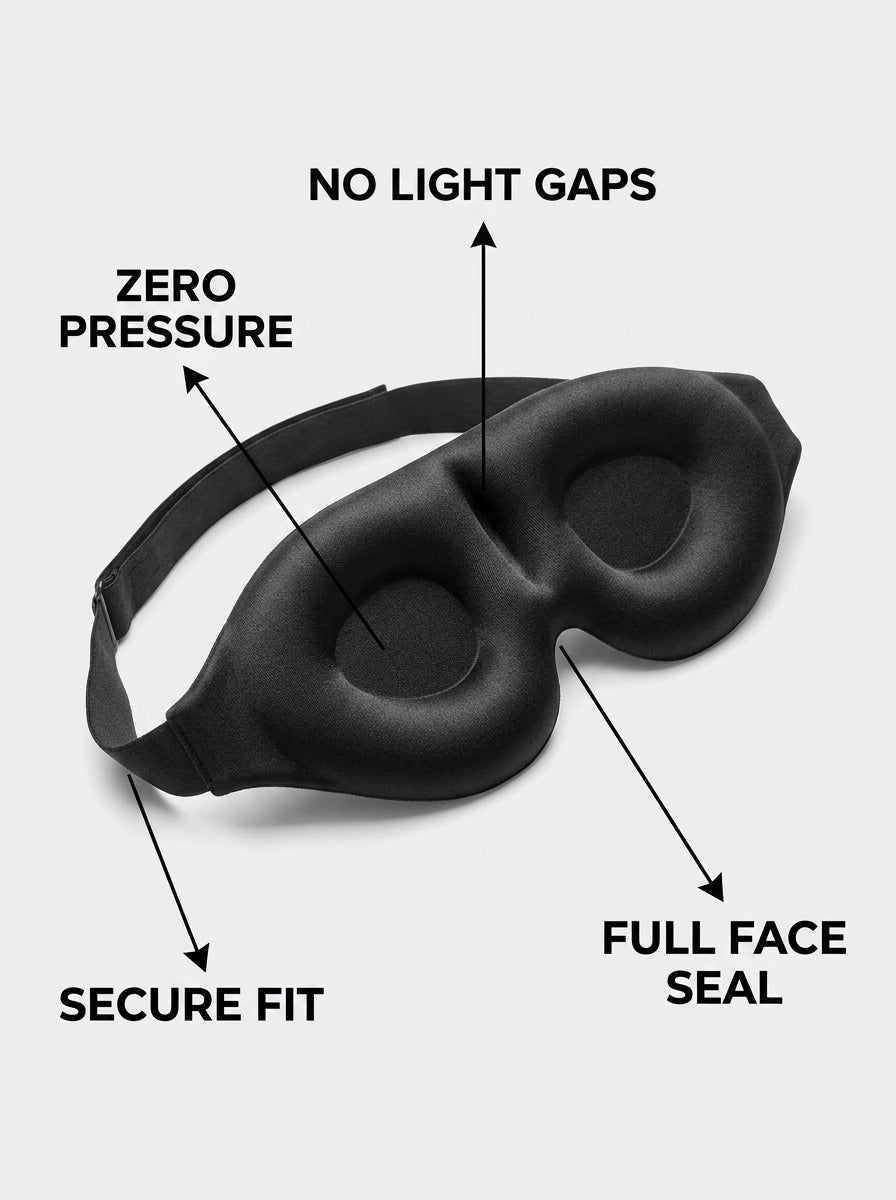 3D Sleep Mask, Zero Pressure Blackout.