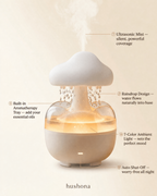 Hushona Cloud Rainfall Aromatherapy Diffuser & Night Light